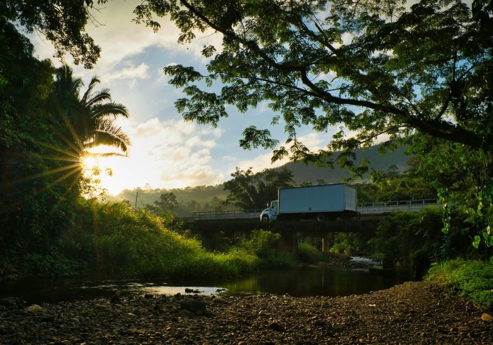 truck on a rural road